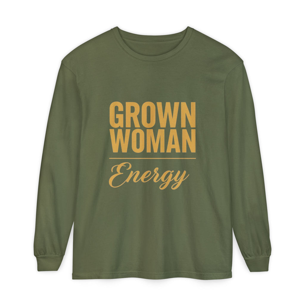 Grown Woman Energy Long Sleeve Shirt for Confident Everyday Wear